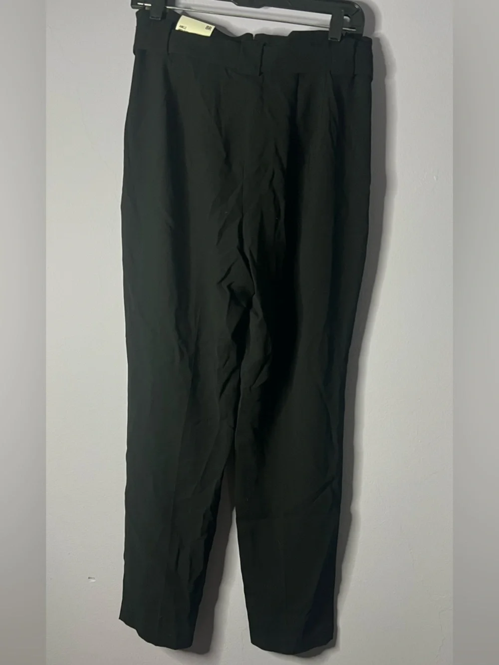 EXPRESS High-Waist Paperbag Tie-Waist Pants - Black - Picture 3 of 4